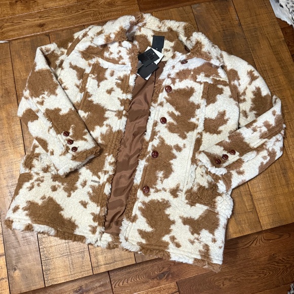 Anna Sui Brown Cream Teddy Jacket - Picture 3 of 9